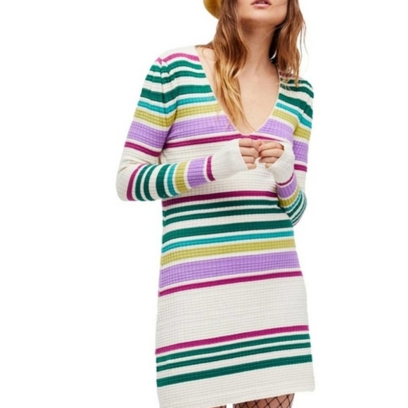 Free People Dresses & Skirts - Free People | Gidget Striped Sweater Dress